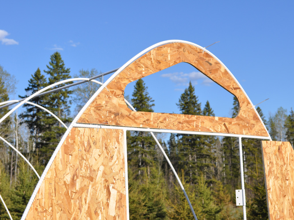 Modular Rebar GreenHouse - end wall fabrication